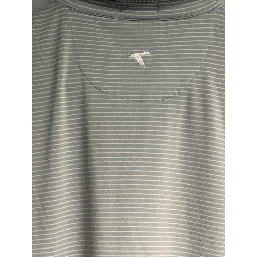 Genteal Performanc Polo Shirt Mens XL Gray White Stripe Short Sleeve Golf - Picture 7 of 12